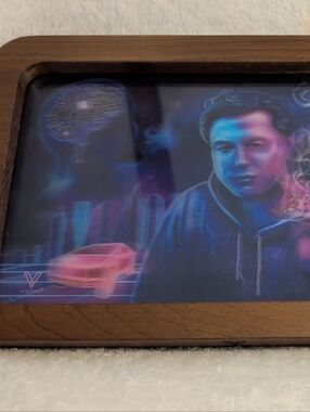 Blue and Purple Mixed Media Art Tray